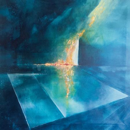 Lux Explosion, 2020, tecnica mista su tela 80x80 cm