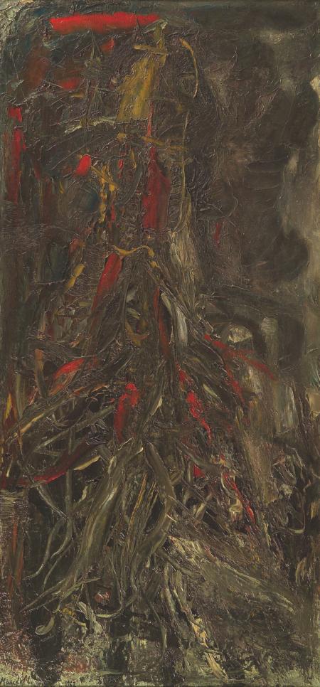 Immagine che si forma, 1962, olio su tela, cm 165x78,5