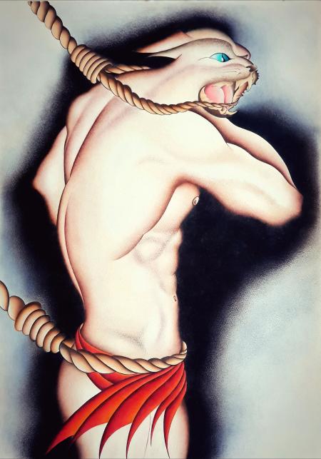 Vis, 50x70, pastello, carboncino, polveri di gesso e grafite su carta telata intessuta a trama di cotone, 2019