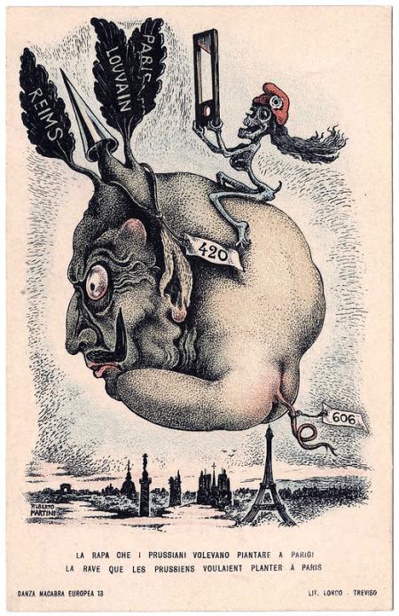 Danza macabra europea - "La rapa che i prussiani volevano piantare a Parigi", 1915