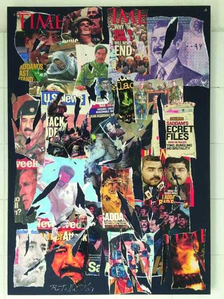 Il vero giudizio è la coscienza degli uomini, 2003, 100 x 70 cm, décollage
