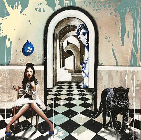 Mirror of Love, 2025, acrilici su tela 80 x 80 cm