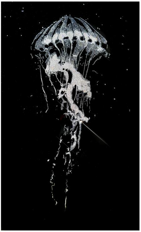 Not just urticant, 2024, 10200 swarovski cristals su plexiglas, 60 x 100 cm