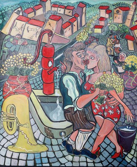 A fìm de desasossego, 2023, tecnica mista 100 x 120 cm