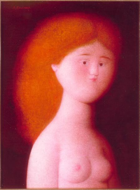 Nudo di tre quarti, 1978, olio su faesite, cm 40x30