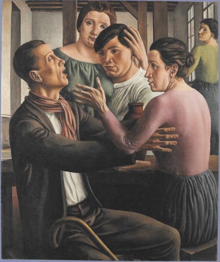 Il cieco e altre figure, 1922, olio su tela