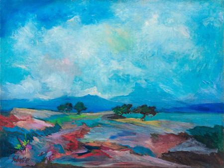 Paesaggio, 1976-77, olio su tela, 50 x 60 cm