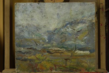 Paesaggio alcolico, 1900, olio su cartone, cm 35x45