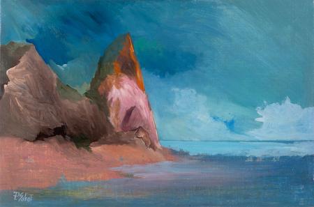 Paesaggio marino, 1996-1997, olio su tela, 32 x 45 cm