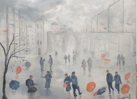 Passeggiata della Speranza, 2013, olio su tela 80x70 cm