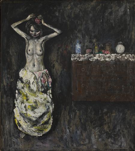 Ragazza, 1961, olio e tecnica mista su tela, cm 170x150