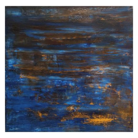 Riflessi, 100x100, acrilico e resina su tela, 2021