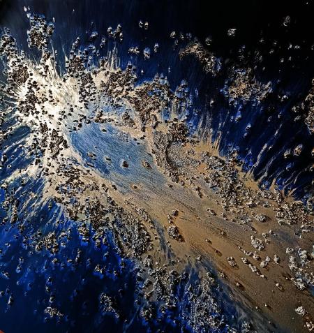 Scia luminosa, tecnica mista, 100 x 120 cm