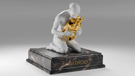 SILENZIO, 2025, Scultura-Scultura Digitale, 120x130x120 cm