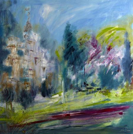 Soffia il vento, 2025, olio su tela 90x90 cm