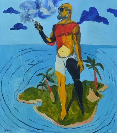 Sulla mia isola, 2023, olio su tela, 130x160 cm