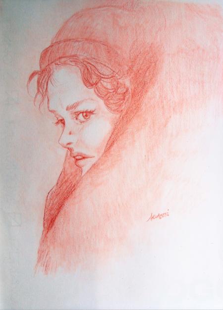 Tempesta, 2004, sanguigna su cartoncino 25 x 30 cm