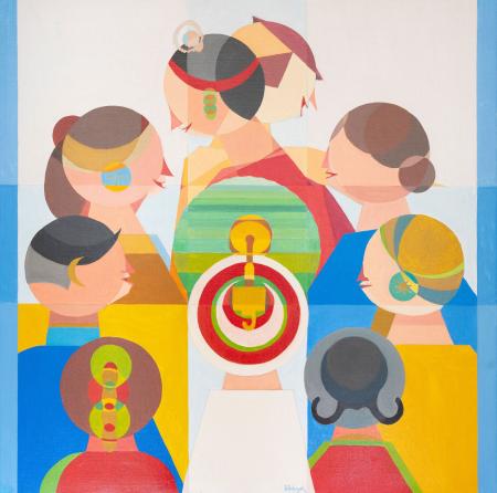 The Round Table, 2017, oil on canvas 85 x 85 cm