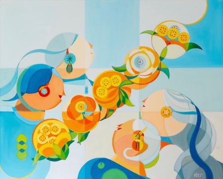 The Waltz of the Flowers, 2020, oil on canvas 100 x 80 cm