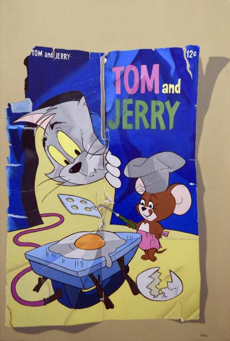 Tom and Jerry, 2025, olio su tela di lino 40x60 cm