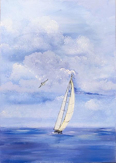 Tornando a casa, 2025, acrilico su tela, 50x70 cm