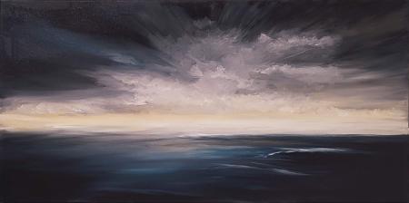 Tumulto dell'anima che aspira a ciò che il corpo ignora, 2024, olio su tela 100x50 cm