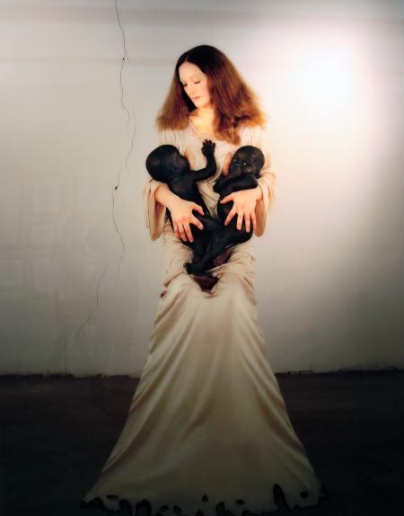 White Madonna with twins