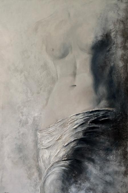 Venere, 2018, olio, acrilico, materico su tela, 80 x 120 cm