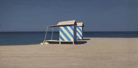 Capanni calabresi, 1974, olio su tela, 50,7x101 cm