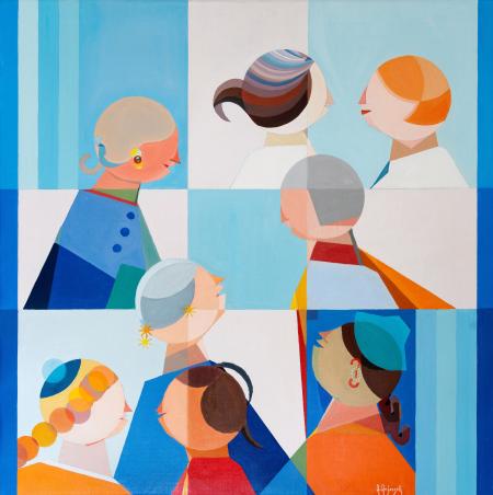 Women's Forum, 2017, oil on canvas 100 x 100 cm