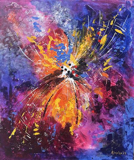 Zoom, 2024, tecniche miste su tela 50x60 cm