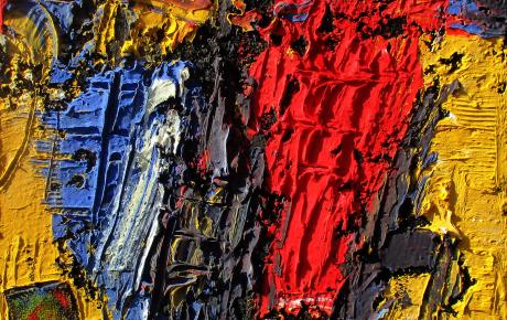 Il canto del tramonto, 2023, tecnica mista su tela 60 x 70 cm