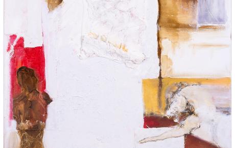 Eudaimonia, 2025, olio su tela 100 x 50 cm, € 3.750