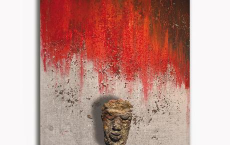 Volcano, 2014, pietra lavica e acrilico 38 x 138 cm