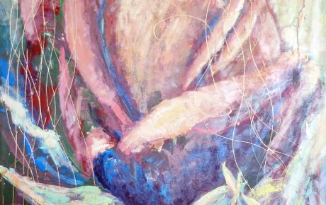 Bocciolo di rosa, 2010, acrilico su tela 70 x 100 cm