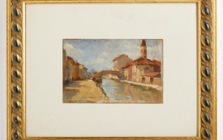 La chiesa di San Cristoforo, 1925, olio su cartoncino, 14.0 x 21.0 cm