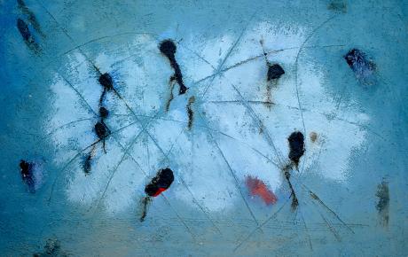 Senza Titolo, 2023, olio sabbia e tecnica mista su tela 100 x 70 cm