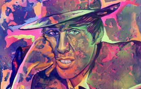 Adriano Celentano, 2025, tecnica mista su tela 60 x 70 cm