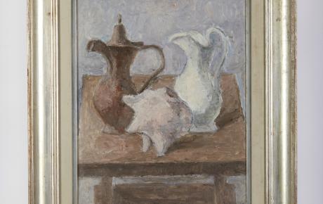Natura morta con conchiglia, 1980, olio su tela, 45,5x35,5cm
