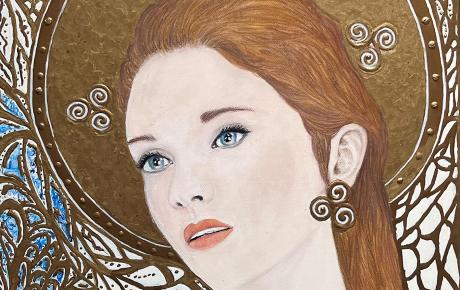 Flora, 2020, acrilico e tecnica mista su tela 50 x 70 cm