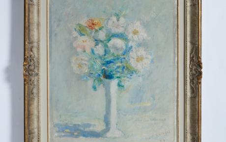 Vaso di fiori, 1944, olio su cartone intelato, 59,5x50cm