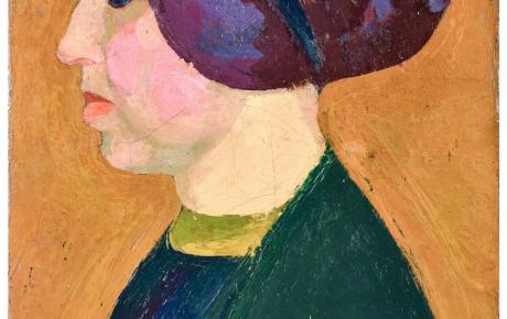 Ritratto della moglie Bice Levi Minzi, 1907, olio su tela, 35,5 x 25,5 cm
