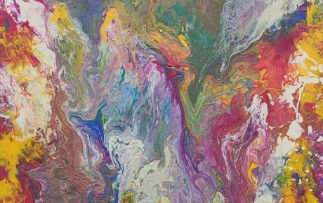 Introspezione, 2024, fluid art su tela 60 x 80 cm