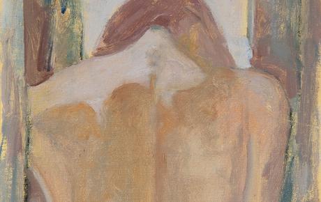 Nudo di schiena, 2007, olio su tela, 40 x 40 cm