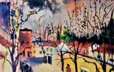Strada a Tor di Quinto, 1949, Olio su tela cm. 36 x 47