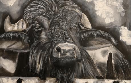 Pupetta 'a nera, 2020,olio su tela 80 x 60 cm