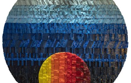 SOLE ROSONE (27) - Mosaico di smalto vetroso ø 100 cm, 2015  