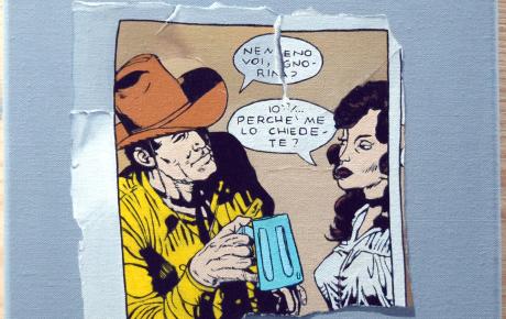 Western Romance, 2022, olio su tela di lino, 30x30 cm